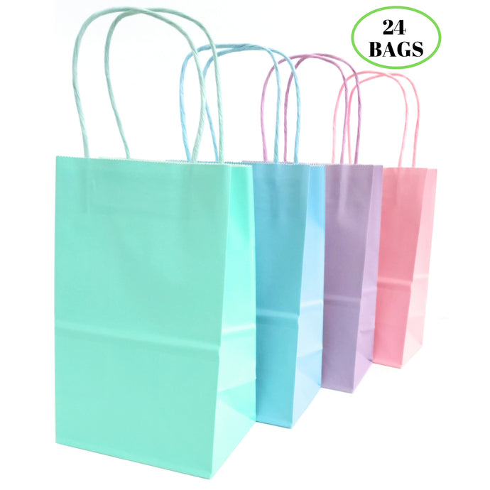 kelkaa Kraft Party Paper Bags - Assorted Pastel (5.25x3.5x8.5