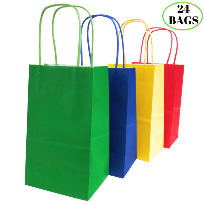 kelkaa Party Kraft Paper Bags - Primary Assorted Colors (5.25x3.5x8.5