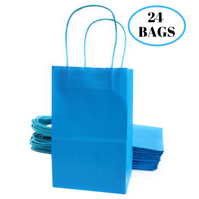 kelkaa Party Kraft Paper Bags - Turquoise Blue (5.25x3.5x8.5