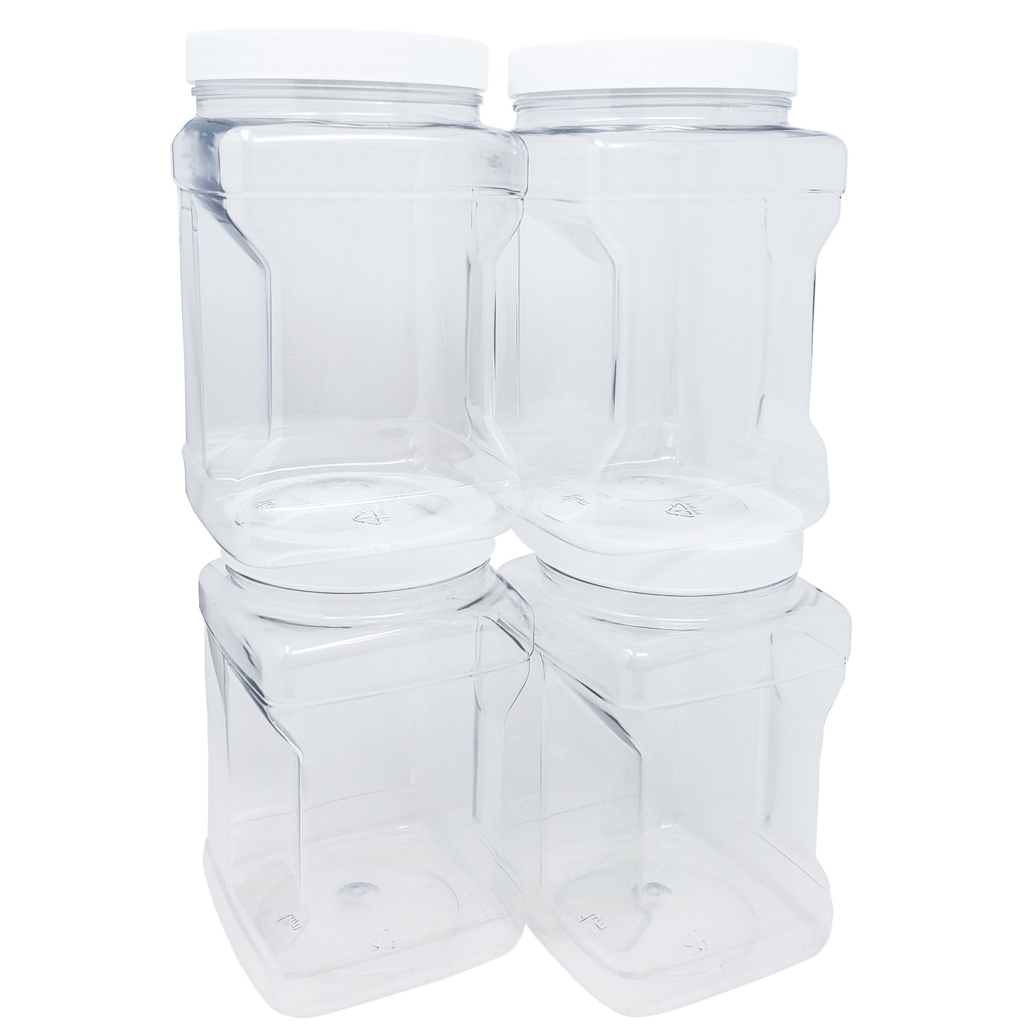 Clear Plastic Jars and Ribbed Caps for Storing and Organizing Nuts