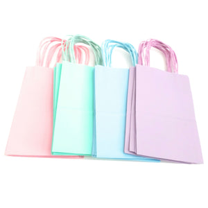 kelkaa Kraft Party Paper Bags - Assorted Pastel (5.25x3.5x8.5")
