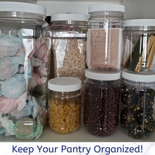 Load image into Gallery viewer, kelkaa 12oz Clear PET Plastic Jars with White Ribbed PE Lined Caps (Pack of 8)