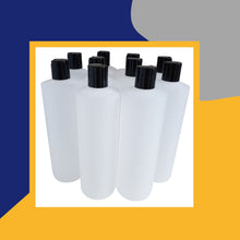 Load image into Gallery viewer, kelkaa 16oz HDPE Squeeze Plastic Bottles with Black Press Caps (Pack of 10)