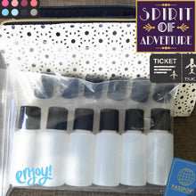 Load image into Gallery viewer, kelkaa 1oz HDPE Plastic Bottles with Black Press Caps (Pack of 12)
