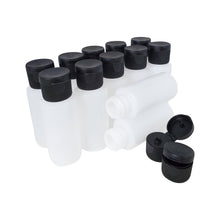 Load image into Gallery viewer, kelkaa 1oz HDPE Plastic Squeeze Bottles with Black Flip Caps (Pack of 12)