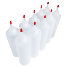 Load image into Gallery viewer, kelkaa 16oz HDPE Plastic Squeeze Bottles with Red Yorker Caps (Pack of 10)
