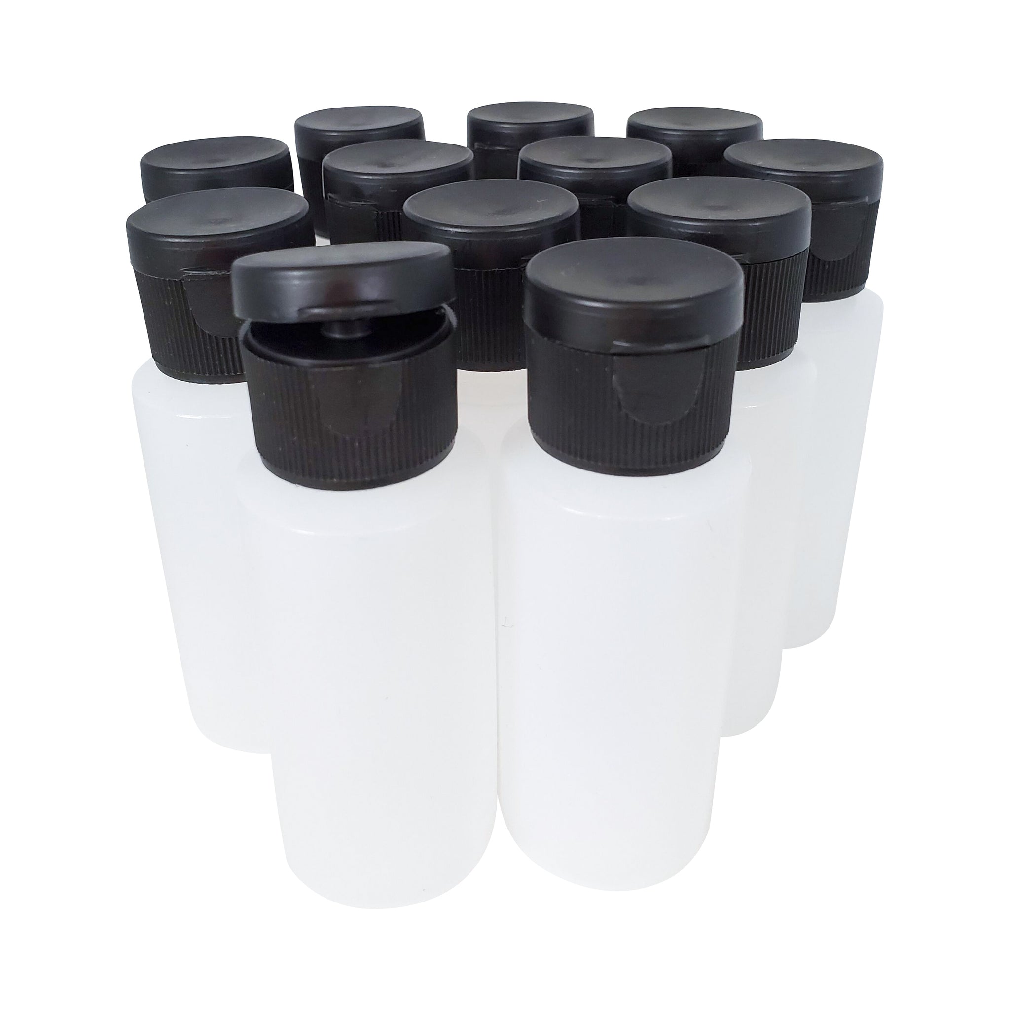 kelkaa 16oz HDPE Plastic Squeeze Bottles with Red Yorker Caps (Pack of