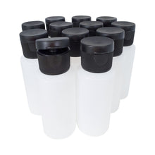 Load image into Gallery viewer, kelkaa 1oz HDPE Plastic Squeeze Bottles with Black Flip Caps (Pack of 12)