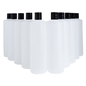 kelkaa 16oz HDPE Squeeze Plastic Bottles with Black Press Caps (Pack of 10)