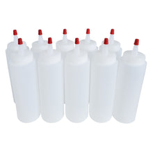Load image into Gallery viewer, kelkaa 8oz HDPE Plastic Squeeze Bottles with Red Yorker Cap (Pack of 10)