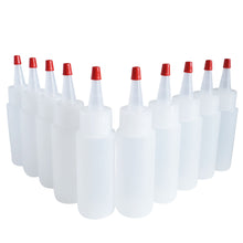 Load image into Gallery viewer, kelkaa 2oz HDPE Plastic Squeeze Bottles with Red Yorker Caps (Pack of 10)