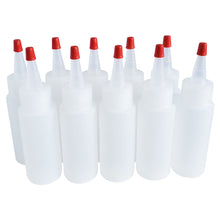 Load image into Gallery viewer, kelkaa 2oz HDPE Plastic Squeeze Bottles with Red Yorker Caps (Pack of 10)