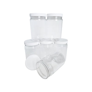 kelkaa 32oz PET Plastic Jars - Pack of 6