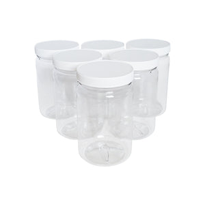 kelkaa 32oz PET Plastic Jars - Pack of 6