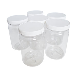 kelkaa 32oz PET Plastic Jars - Pack of 6