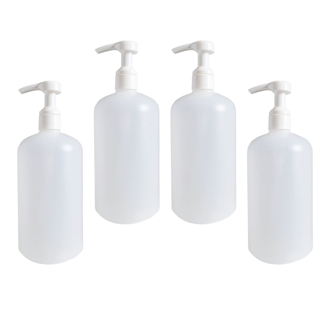 kelkaa 16oz Boston Round Bottles with White Smooth Lotion Pump - 28/410 (Pack of 4)