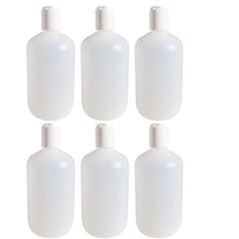 Load image into Gallery viewer, kelkaa 16oz Boston Round Plastic Bottles with White Press Caps - 28/410 Size (Pack of 6)