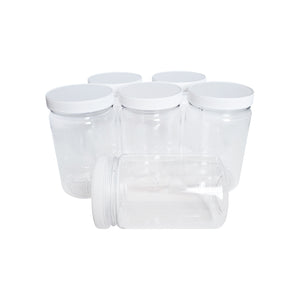 kelkaa 32oz PET Plastic Jars - Pack of 6