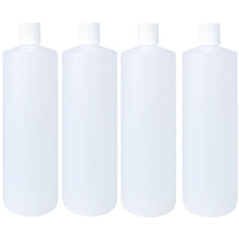 Load image into Gallery viewer, kelkaa 32oz HDPE Plastic Cylinder Squeeze Bottles with White Press Caps 28/410 (Pack of 4)