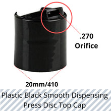 Load image into Gallery viewer, kelkaa Black Press Smooth Disc Top Caps 20/410