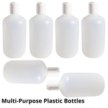 Load image into Gallery viewer, kelkaa 16oz Boston Round Plastic Bottles with White Press Caps - 28/410 Size (Pack of 6)