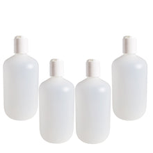 Load image into Gallery viewer, kelkaa 32oz Boston Round Plastic Bottles with White Press Caps - 28/410 Size (Pack of 4)