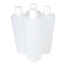 Load image into Gallery viewer, kelkaa 32oz HDPE Plastic Cylinder Squeeze Bottles with White Press Caps 28/410 (Pack of 4)
