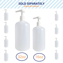 Load image into Gallery viewer, kelkaa 16oz Boston Round Bottles with White Smooth Lotion Pump - 28/410 (Pack of 4)