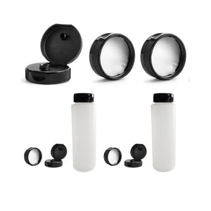 kelkaa Caps Black Flip Top Caps with Pressure Sensitive Foam Liner 38/400 (Pack of 12)