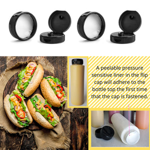 kelkaa Caps Black Flip Top Caps with Pressure Sensitive Foam Liner 38/400 (Pack of 12)