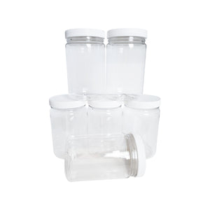 kelkaa 32oz PET Plastic Jars - Pack of 6