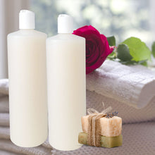 Load image into Gallery viewer, kelkaa 32oz HDPE Plastic Cylinder Squeeze Bottles with White Press Caps 28/410 (Pack of 4)