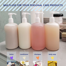 Load image into Gallery viewer, kelkaa 16oz Boston Round Bottles with White Smooth Lotion Pump - 28/410 (Pack of 4)
