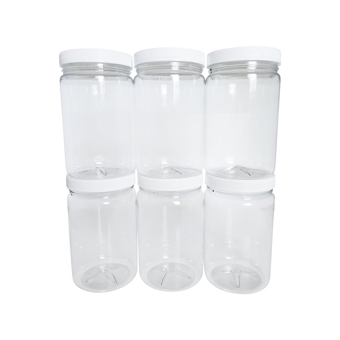 kelkaa 1oz HDPE Plastic Squeeze Bottles with White Flip Caps (Pack of