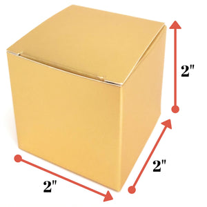 kelkaa Party Kraft Boxes - Gold Metallic (2x2x2")