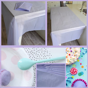 kelkaa 6 Pack Plastic Table Cover for Any Party Theme - 54" x 108" (Lavender)
