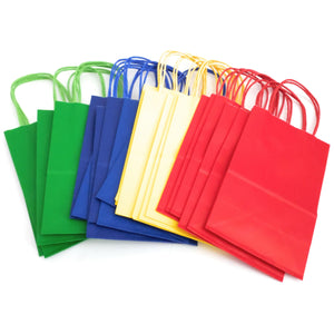kelkaa Party Kraft Paper Bags - Primary Assorted Colors (5.25x3.5x8.5")