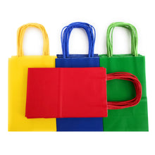 Load image into Gallery viewer, kelkaa Party Kraft Paper Bags - Primary Assorted Colors (5.25x3.5x8.5&quot;)
