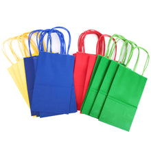 Load image into Gallery viewer, kelkaa Party Kraft Paper Bags - Primary Assorted Colors (5.25x3.5x8.5&quot;)