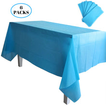 Load image into Gallery viewer, kelkaa 6 Pack Plastic Table Cover for Any Party Theme - 54&quot; x 108&quot; (Turquoises Blue)