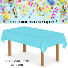 Load image into Gallery viewer, kelkaa 6 Pack Plastic Table Cover for Any Party Theme - 54&quot; x 108&quot; (Turquoises Blue)