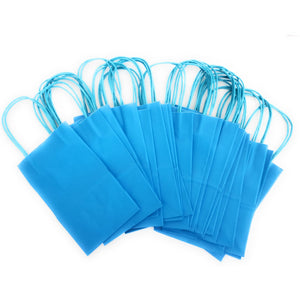 kelkaa Party Kraft Paper Bags - Turquoise Blue (5.25x3.5x8.5")