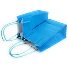 Load image into Gallery viewer, kelkaa Party Kraft Paper Bags - Turquoise Blue (5.25x3.5x8.5&quot;)