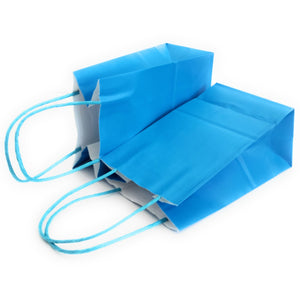 kelkaa Party Kraft Paper Bags - Turquoise Blue (5.25x3.5x8.5")
