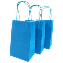 Load image into Gallery viewer, kelkaa Party Kraft Paper Bags - Turquoise Blue (5.25x3.5x8.5&quot;)
