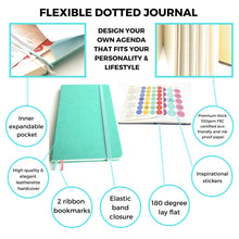 Load image into Gallery viewer, kelkaa Dotted Bullet Notebook (Teal Green)