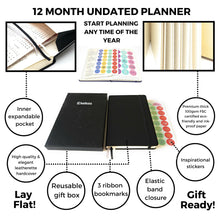 Load image into Gallery viewer, kelkaa Planner - Undated (Black)