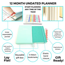 Load image into Gallery viewer, kelkaa Planner - Undated (Teal Green)