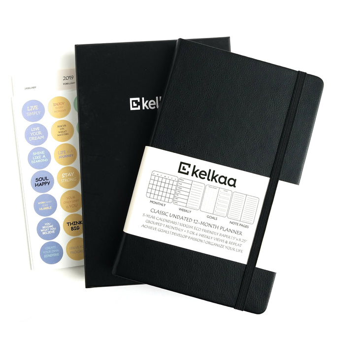 kelkaa Planner - Undated (Black)